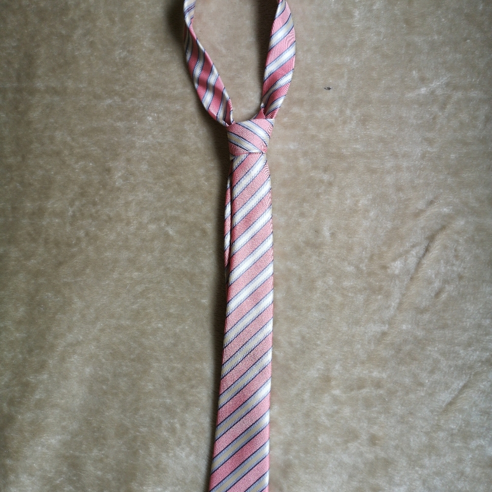 Le Château Stripe Salmon Pink men's tie
